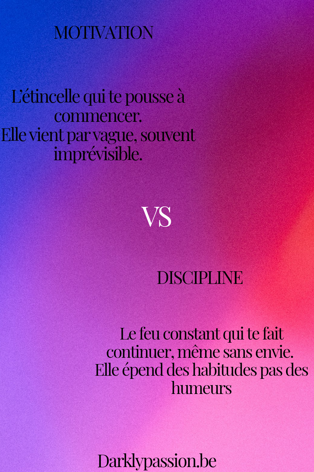 image avec la definition de Motivation et la definition de discipline